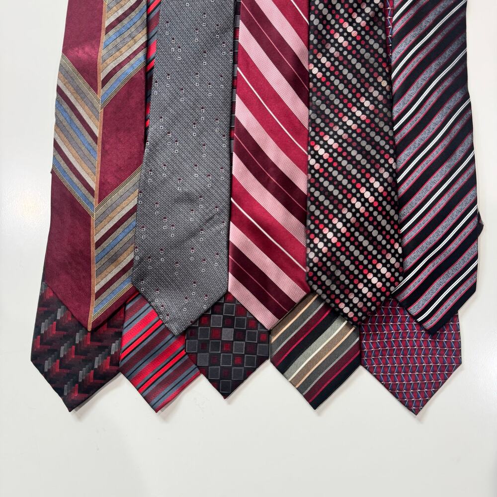 Lot of 10 Mens Ties Y2K Vintage Red Tones